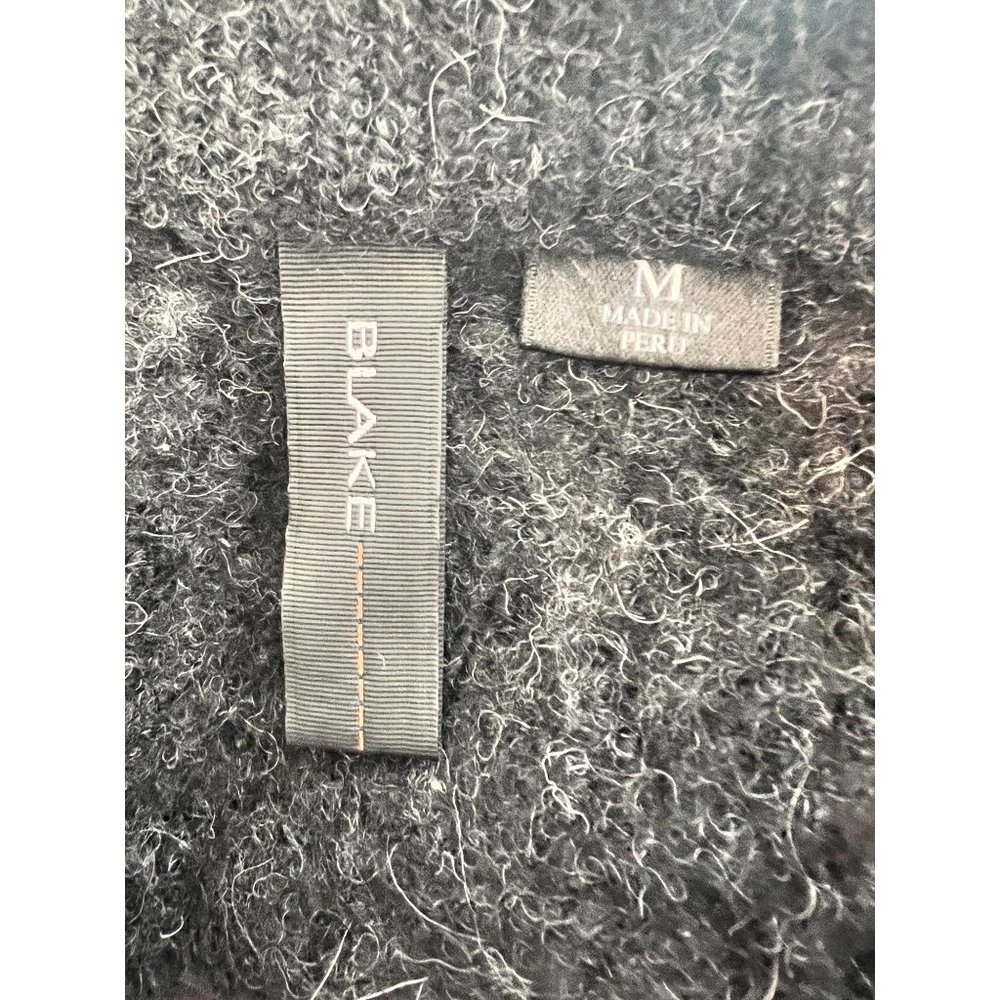 Blake Baby Alpaca Womens Zip Up Cardigan Made in Peru Gray Chunky Knit Sz Med - Picture 8 of 11